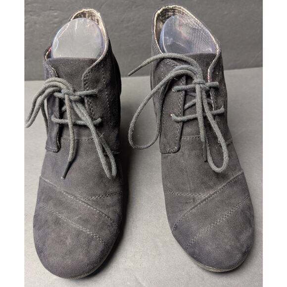 Route 66 Wedge Ankle Boots WOMENS SIZE 9M Tadi Black Faux Suede 2.75" Heel Comfy - Picture 2 of 11